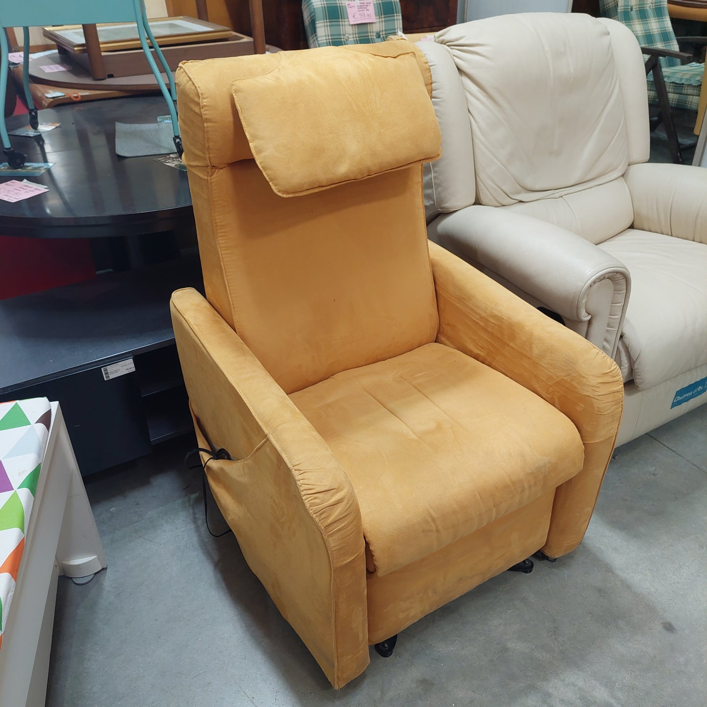 Poltrona Relax Elettrica Giallo Ocra "il Benessere" Tecno System