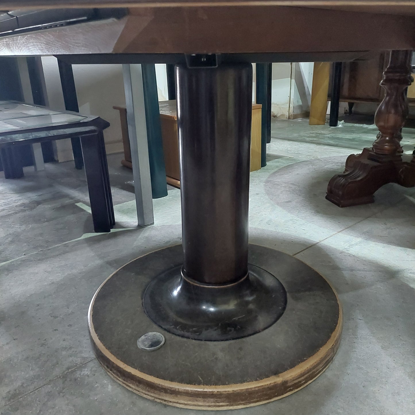 Tavolo Legno Tondo All. Anni'60 Cm120/163x74