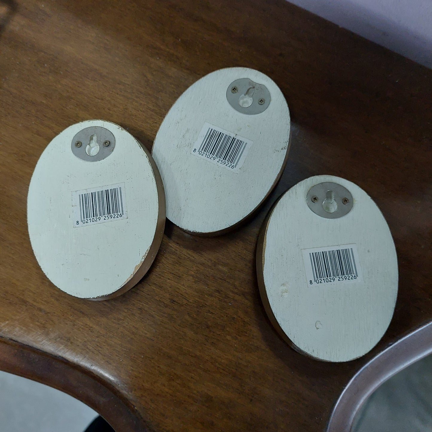 Set/3 Quadretti Ovali Puttini Cm7,5x9,5