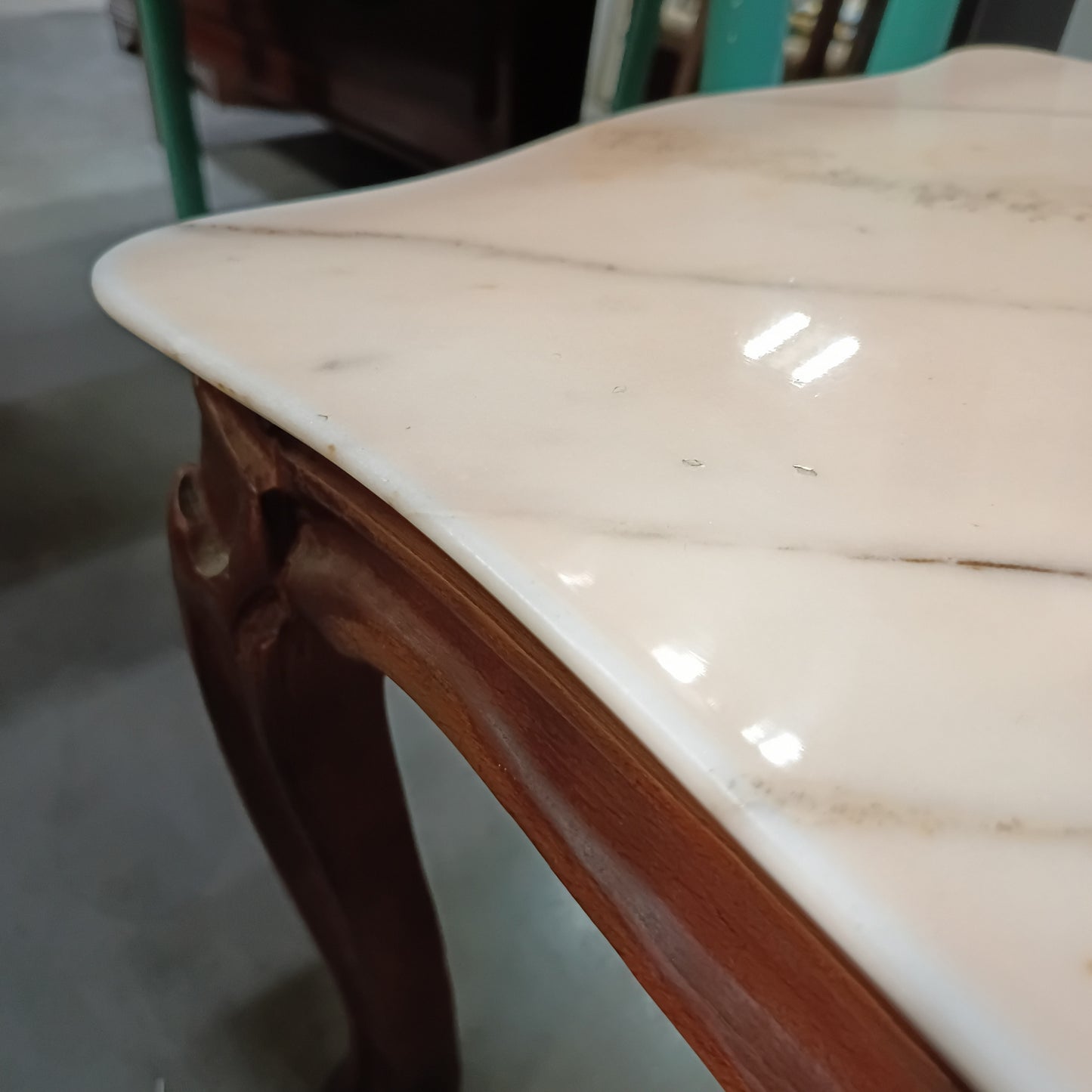 Tavolino Basso Da Salotto Legno/marmo Rosa Cm90x52x44