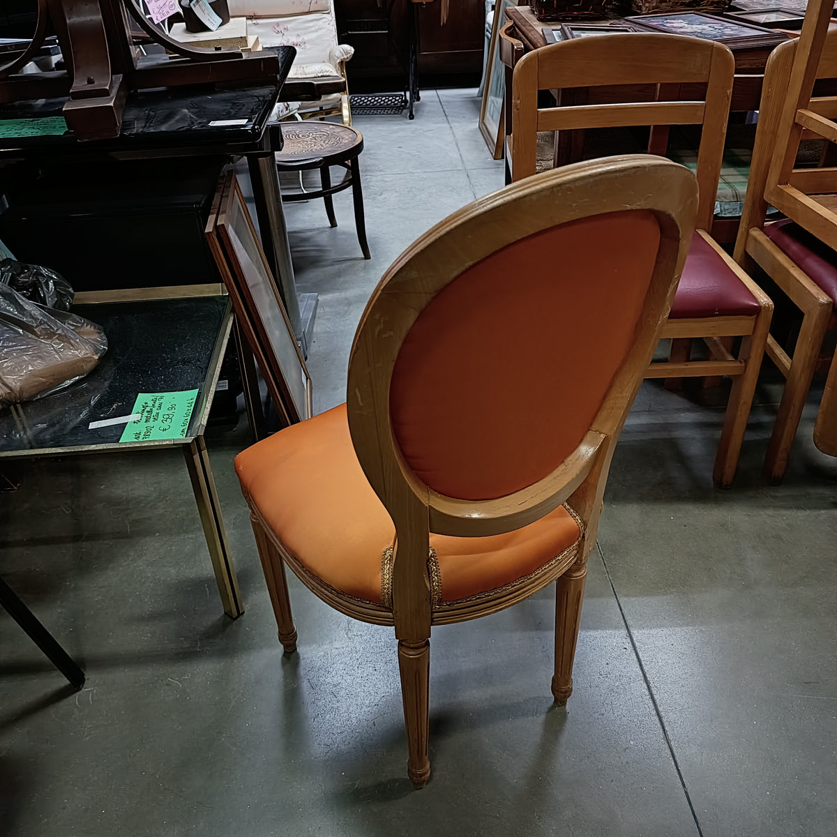 Sedia * Legno Imb. Raso Arancio