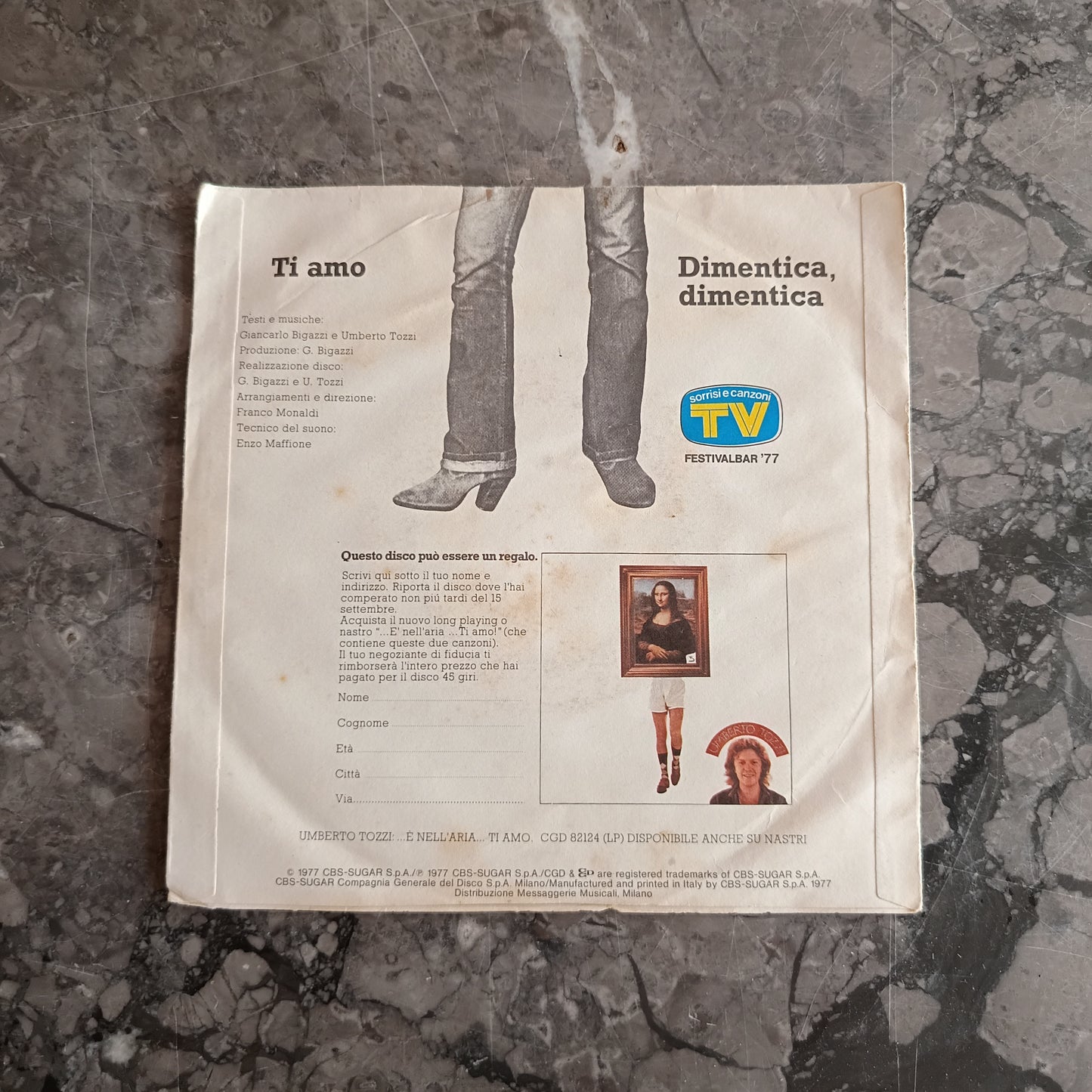 V/ti Amo - Umberto Tozzi (45 Giri)*