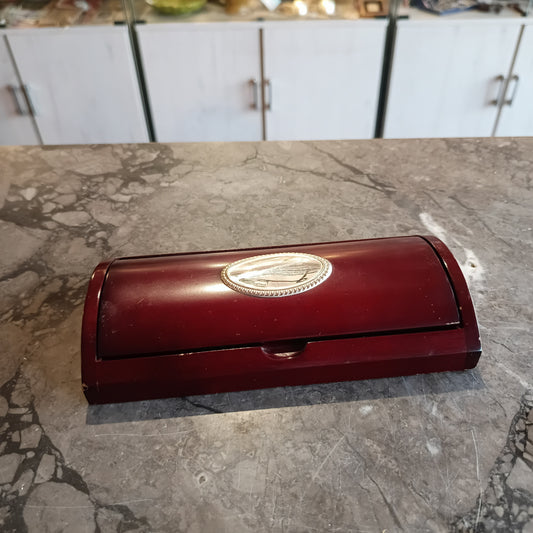 Portapenne * Da Scrivania Legno Placchetta Argento