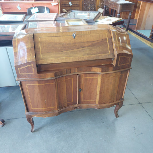 Secretaire Legno Intarsiato 2/s 1/r Cm92x36x90h