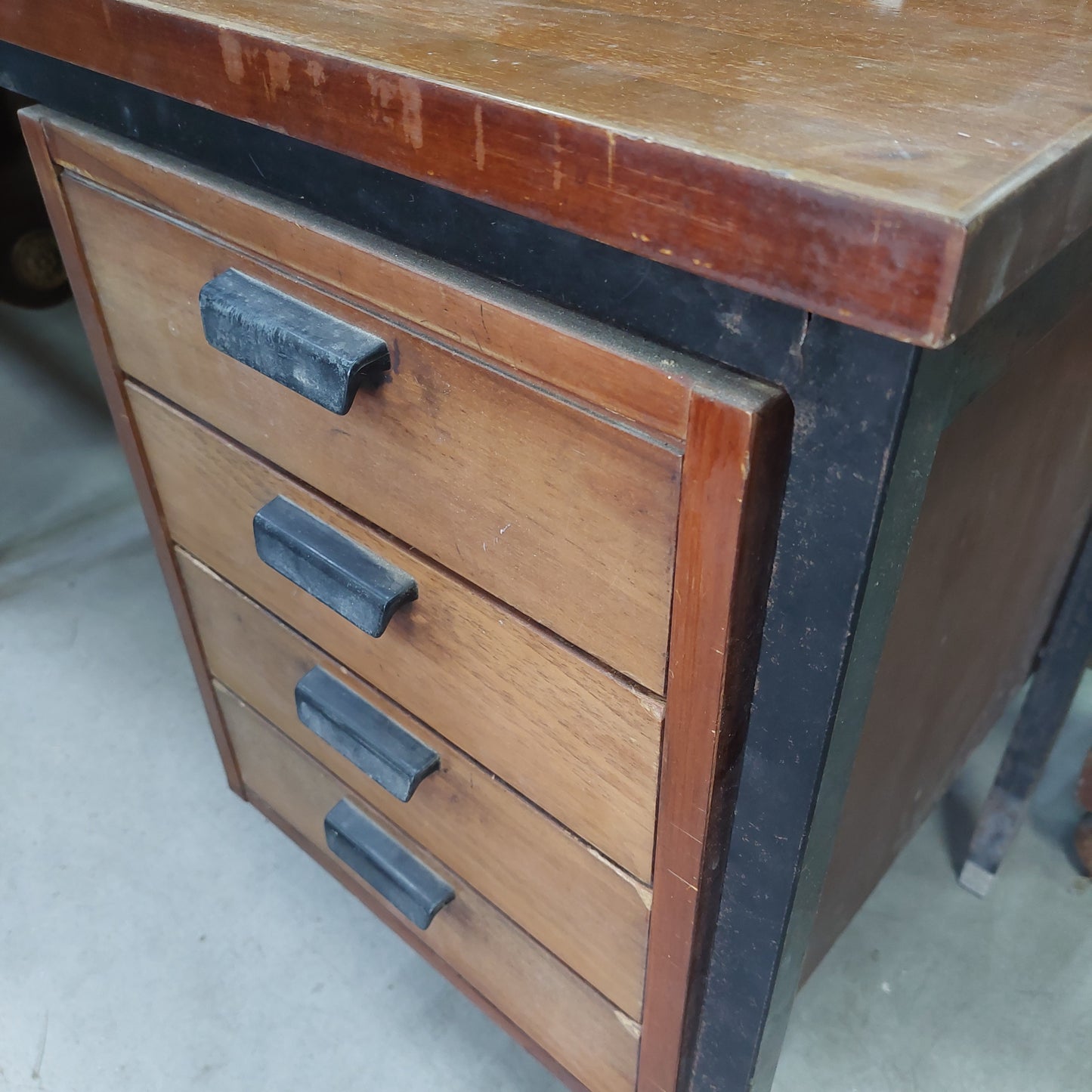 Scrittoietto* Legno/ferro 4/c Anni '50 Cm98x45x68h