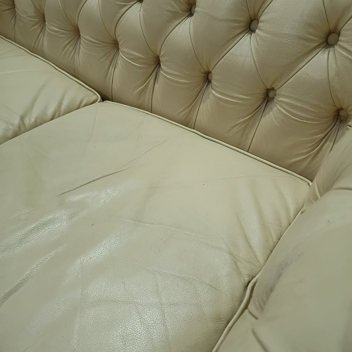 Divano Letto Chester Pelle * Beige Cm176x95x75