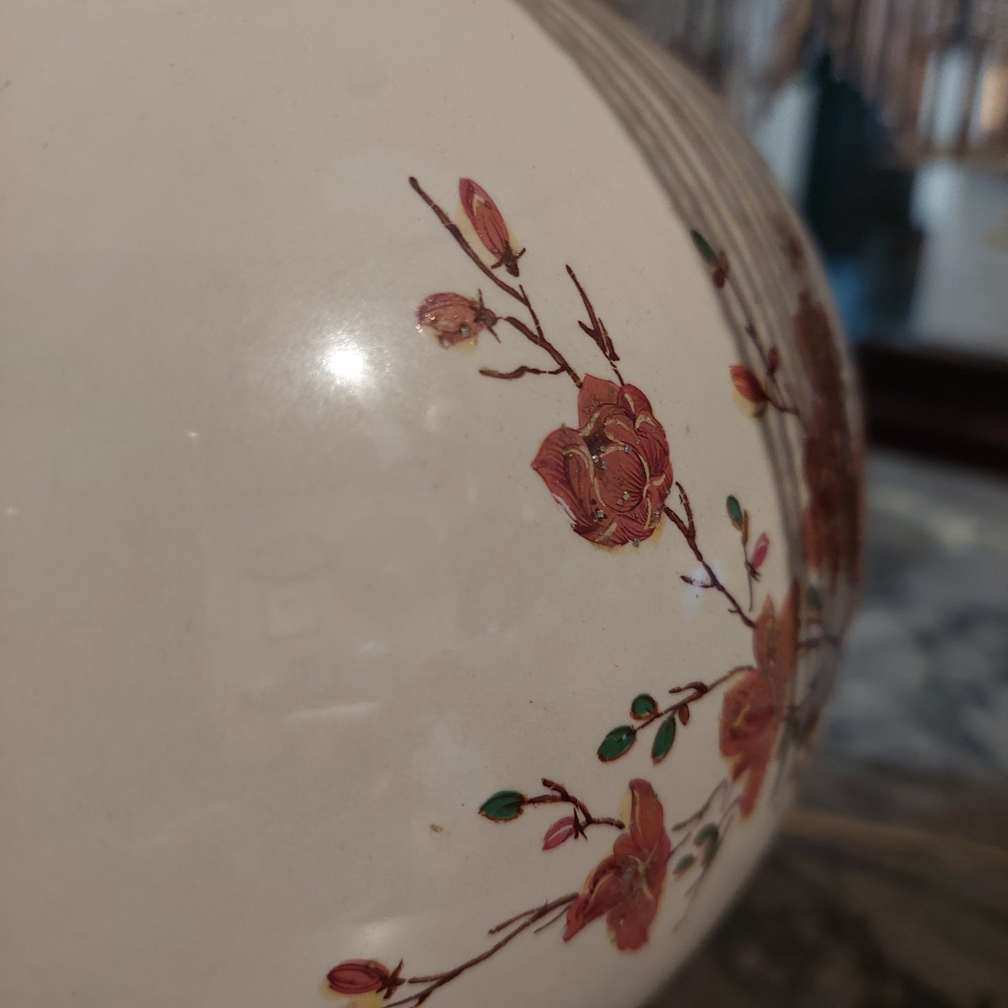 Lume Ceramica Dipinto Fiori * H53
