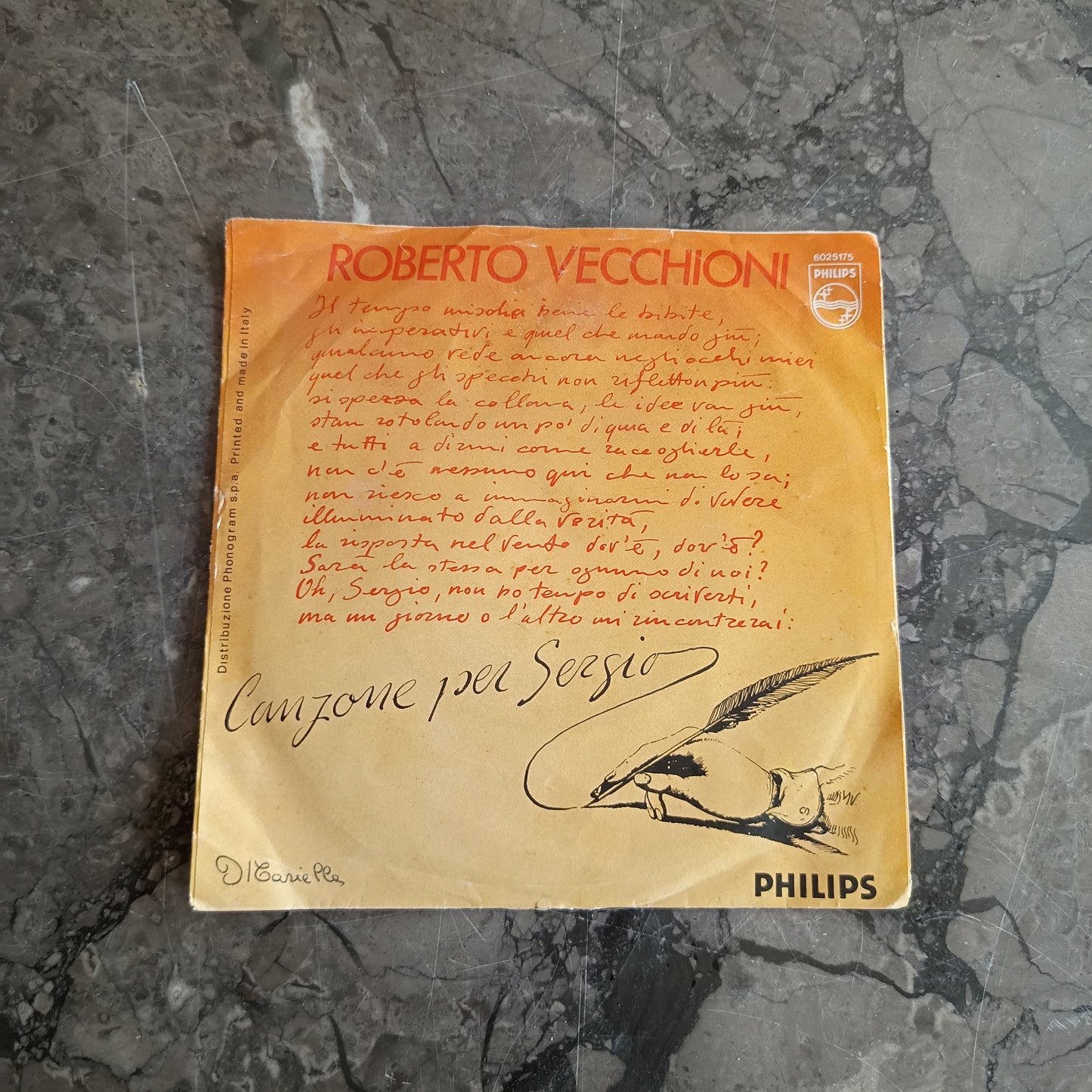V/samarcanda/canzone Per Sergio - R. Vecchioni (45giri)