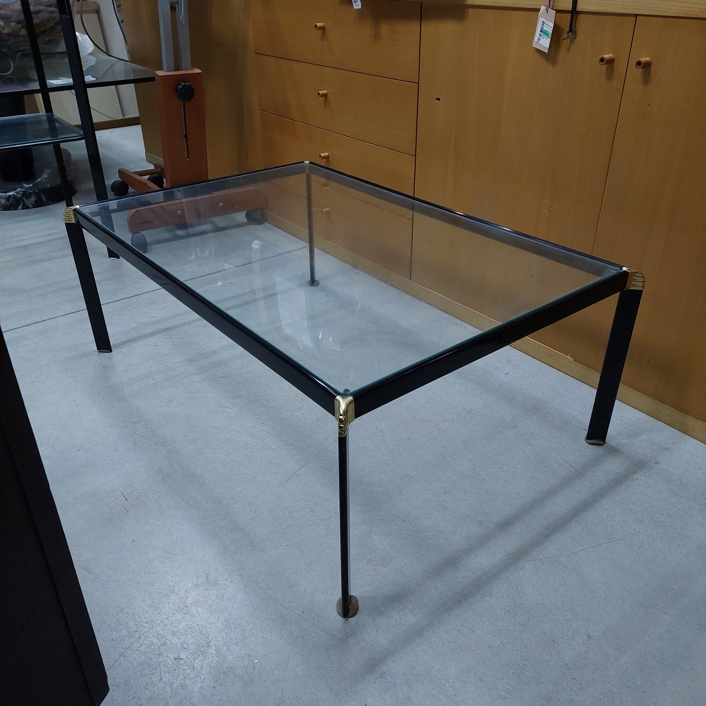 Tavolino Basso Metallo Nero Anni 70 Bontempi Cm90x60x34h