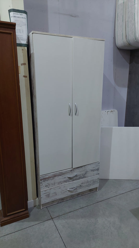 Armadio Bicolore 2/ante 2/cassetti Cm218x96x77h