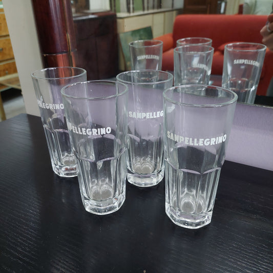 Set/4 Bicchieri Vetro Vintage Sanpellegrino