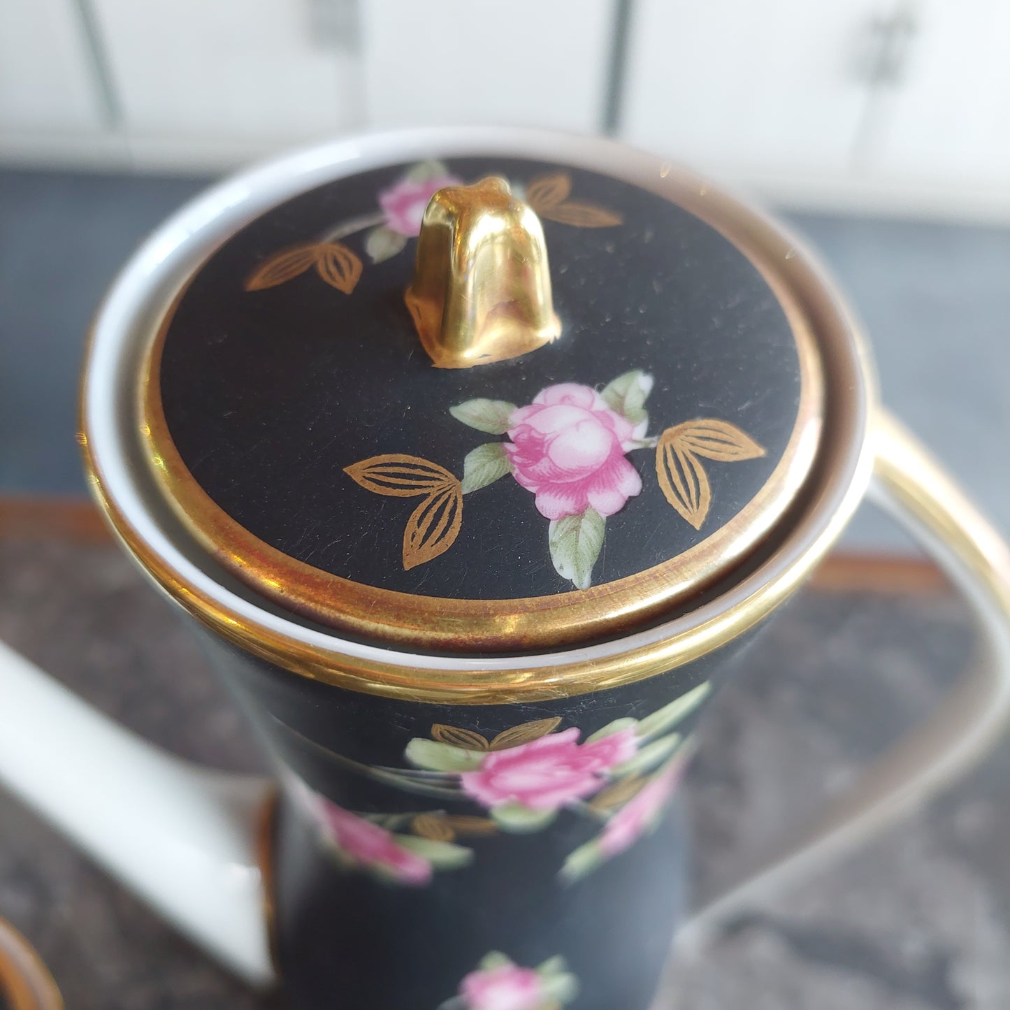 Servizio Caffè Porcellana Vieux Paris 10 Tazzine + 3 Pezzi