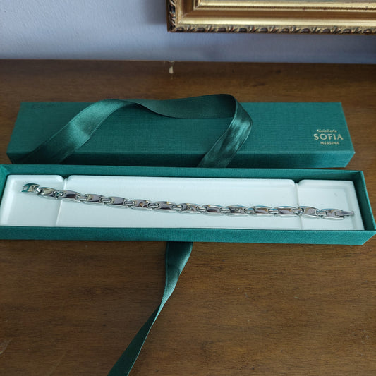 Bracciale Semi Rigido Catenina Acciaio