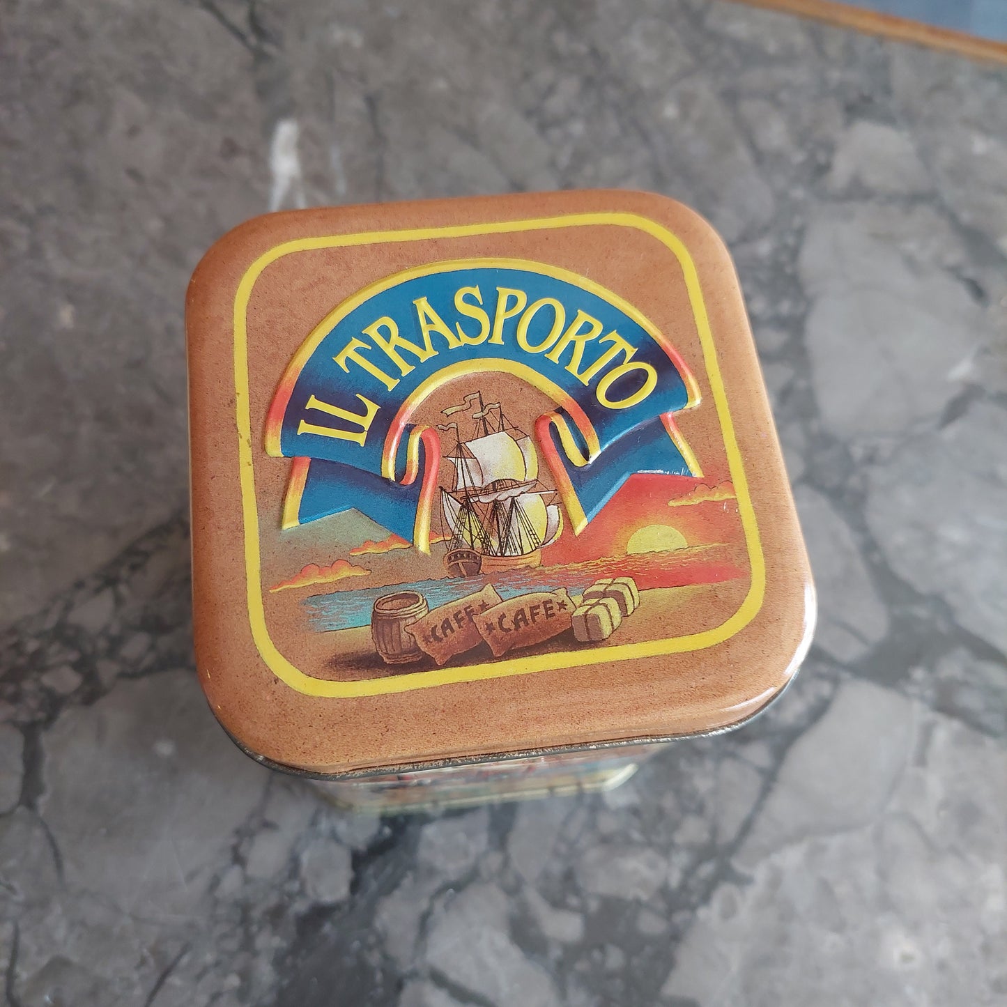 Scatola Di Latta Pocket Coffee Vintage Anni '90