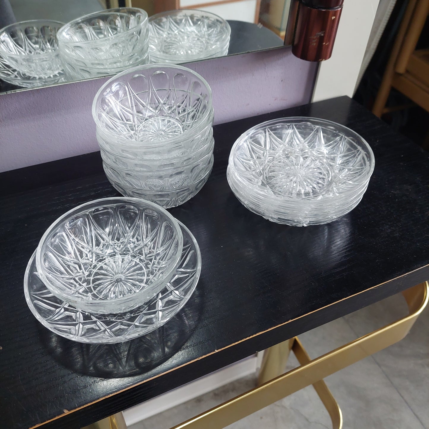 Set/6 Ciotoline + 5 Piattini Vetro * Vintage