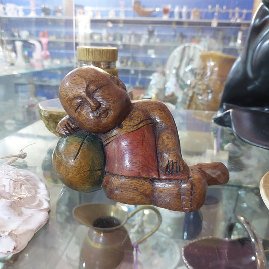 Soprammobile Statuina Etnica In Legno