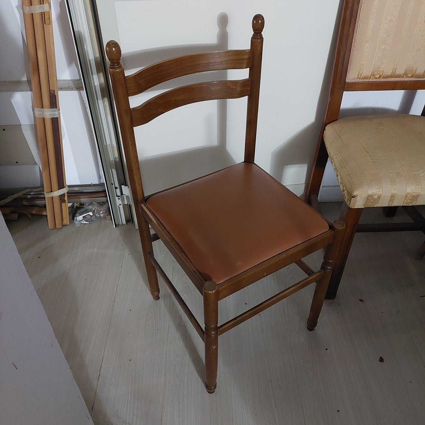 Set/4 Sedie Legno/sky Anni '60
