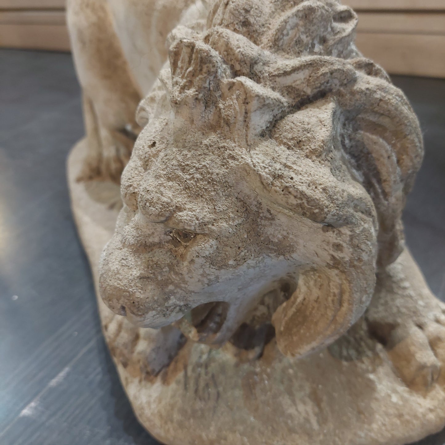 Decoro Statua Leone In Cemento Cm45x18x21h
