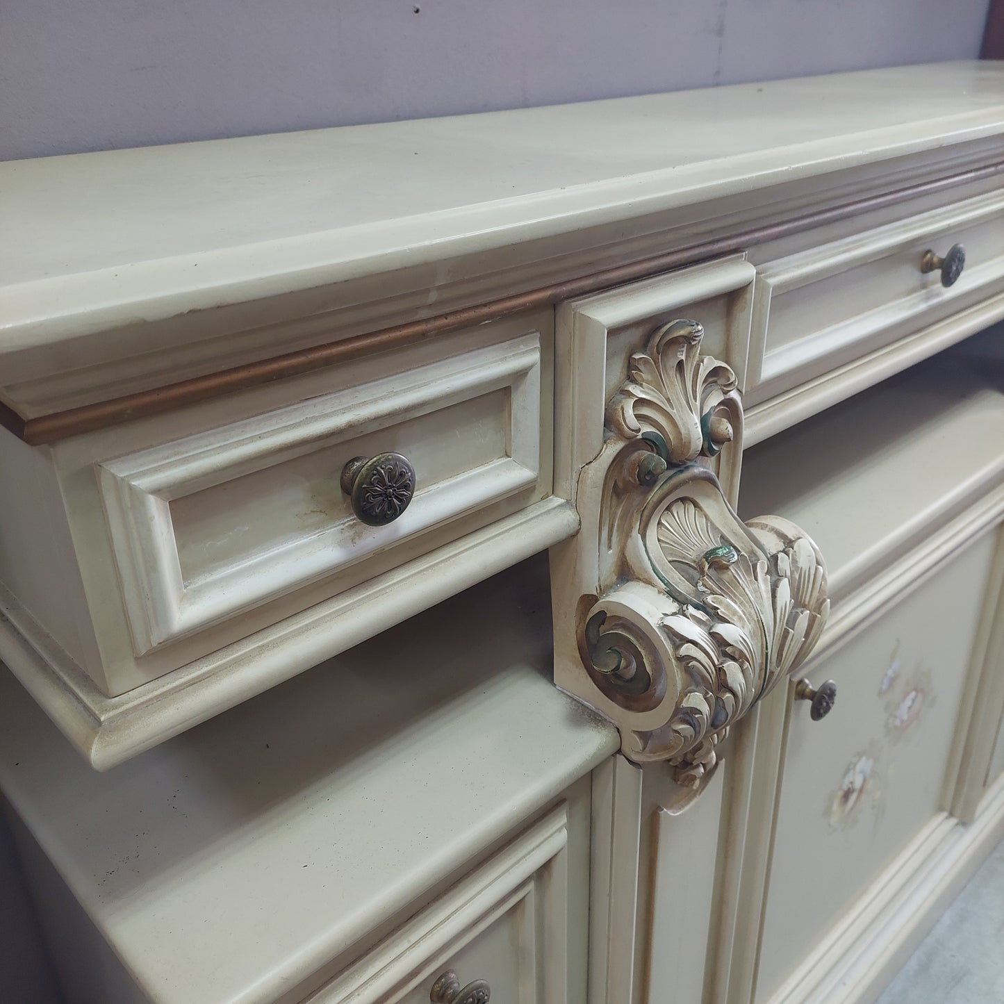 Entratina Con Specchio St. Veneziano Cm126x33x85h