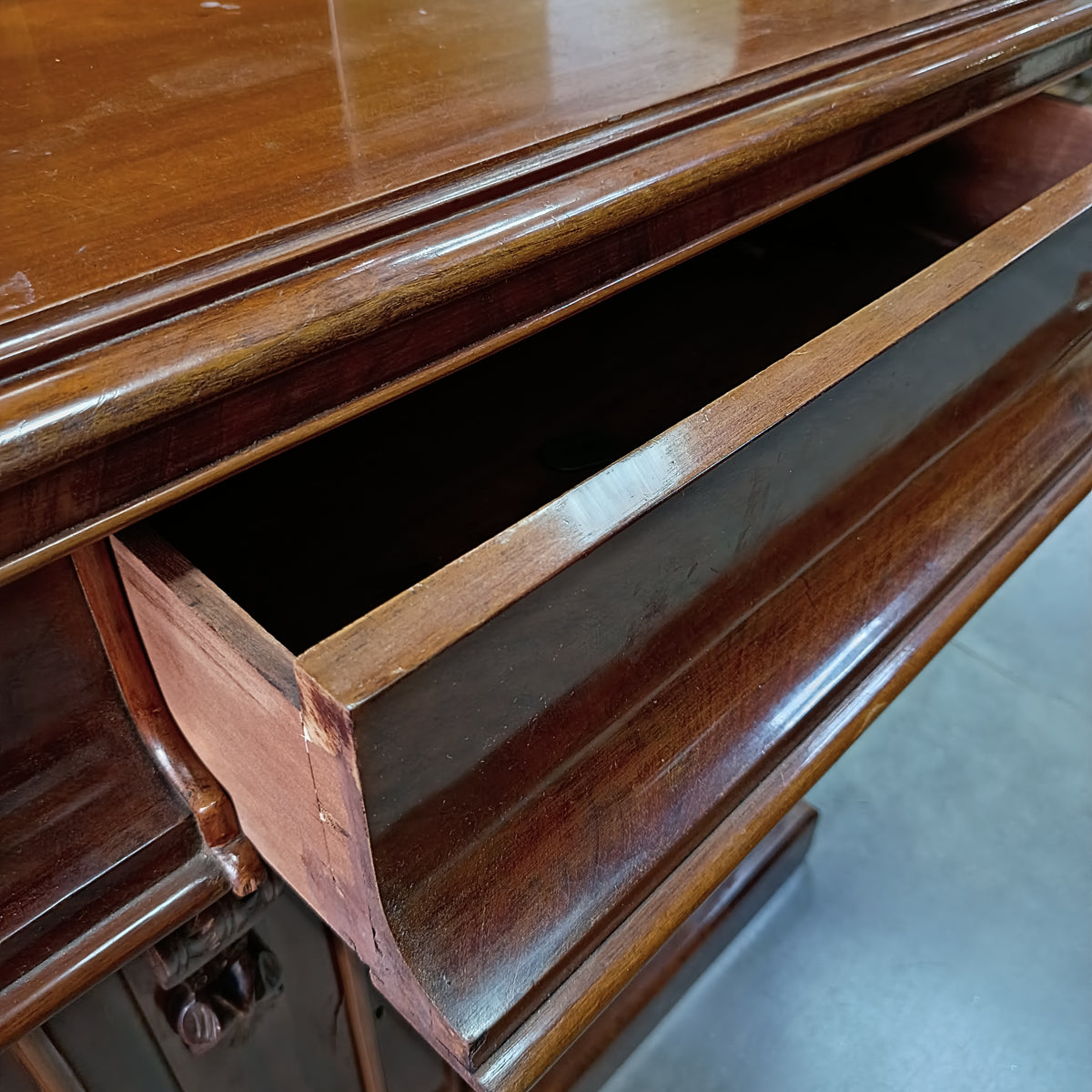 Credenza Bassa Antica Mogano 2/c 2/a Cm120x44x87