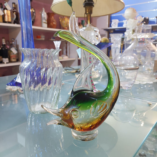 Statua Pesce Vetro Di Murano Vintage