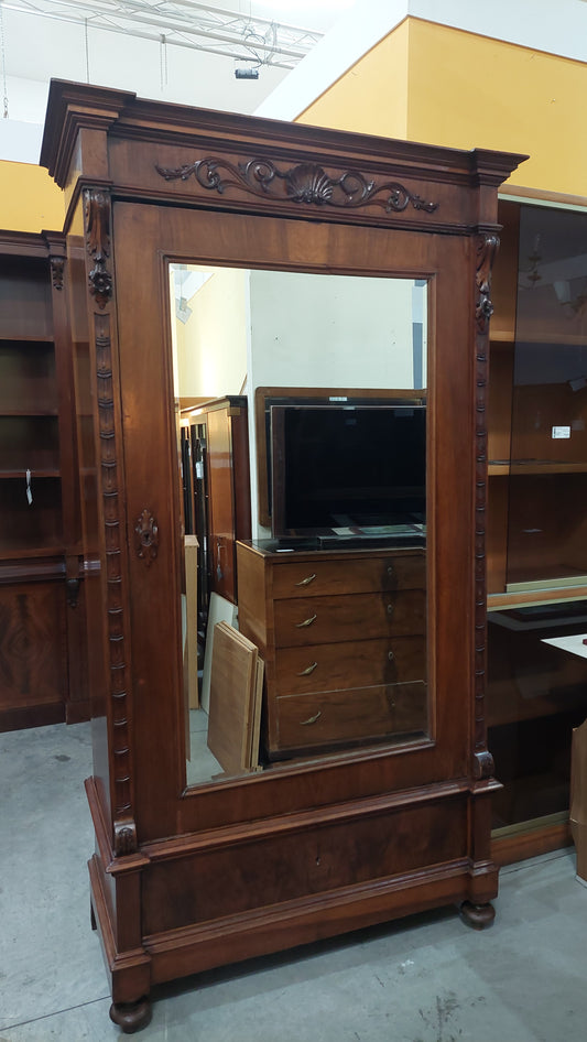 Armadio Legno Con Specchio '800