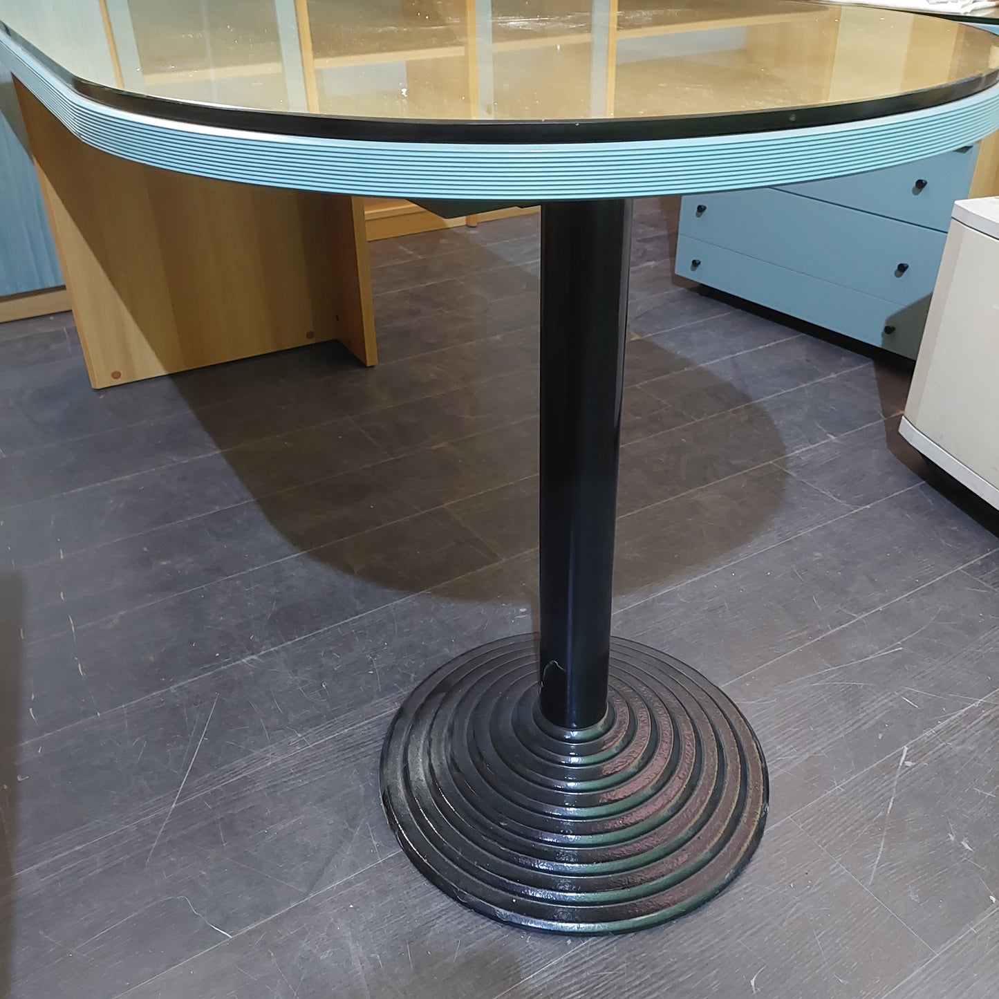 Scrivania Curva Avion Piano Vetro Cm170x72x78,5h