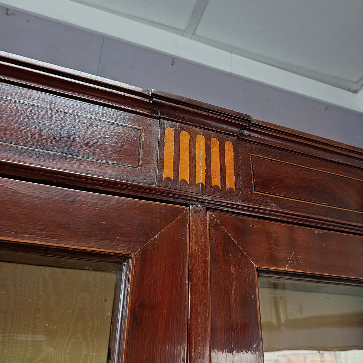 Vetrina Antica Doppio Corpo 4/ante Cm132x55x236h