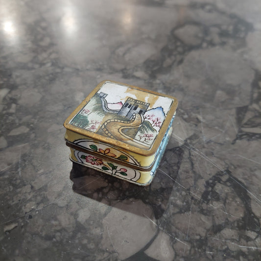Mini Scatolina Quadrata Cloisonnè Cinese
