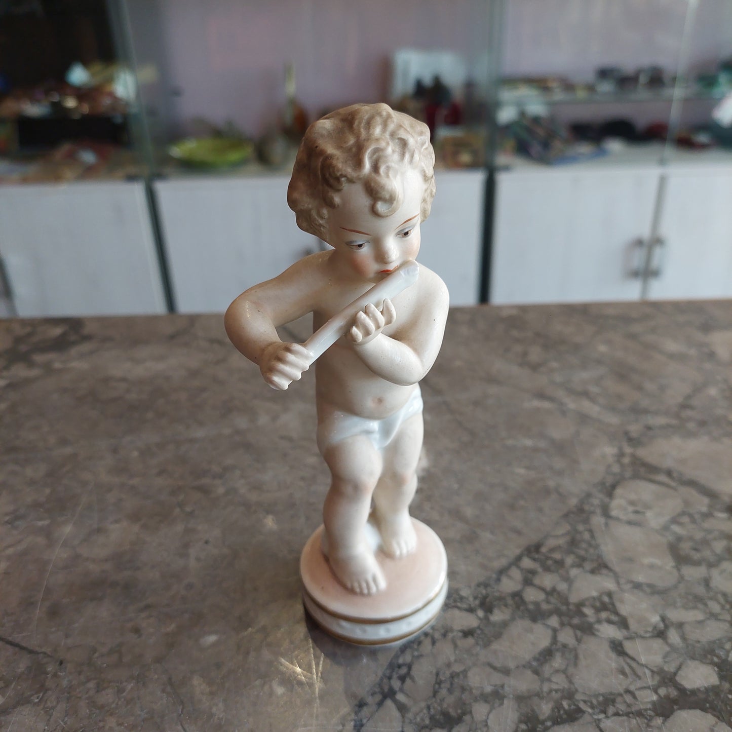 Statuina * Puttino Musico Porcellana Capodimonte