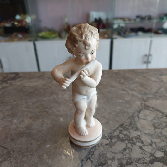 Statuina * Puttino Musico Porcellana Capodimonte