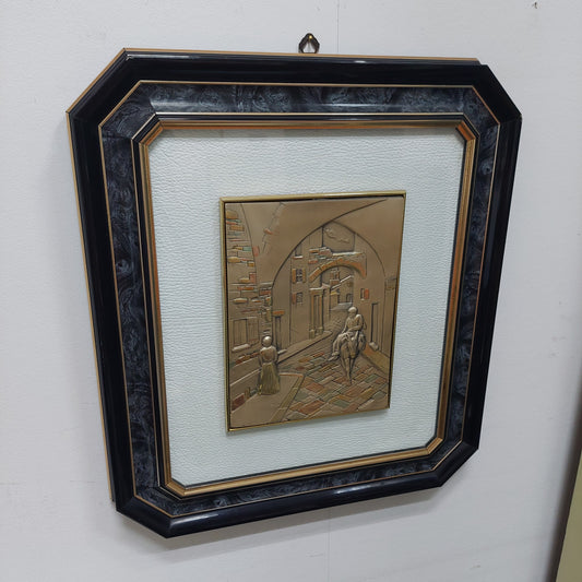 Quadro Scena Di Paese Su Lamina Argento 925