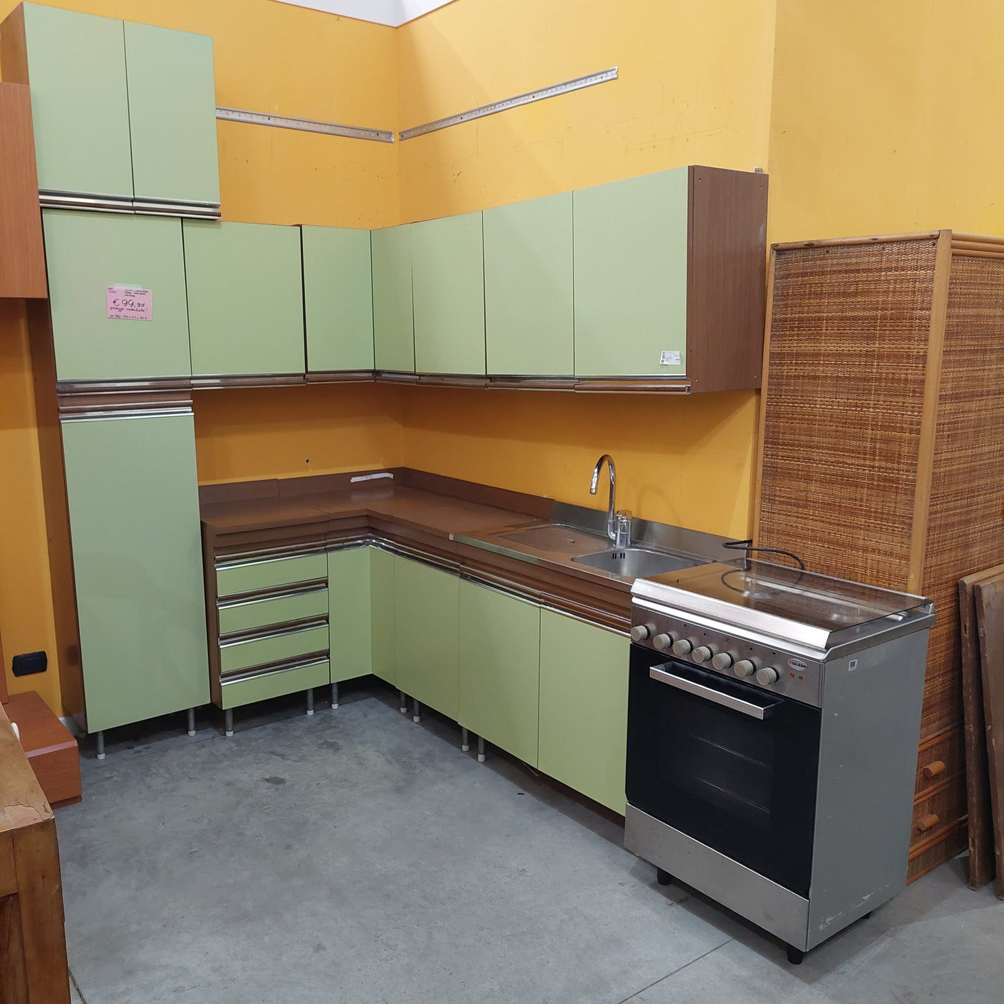 Cucina Angolare Verde Snaidero Vintage Cm260-155x47x86h