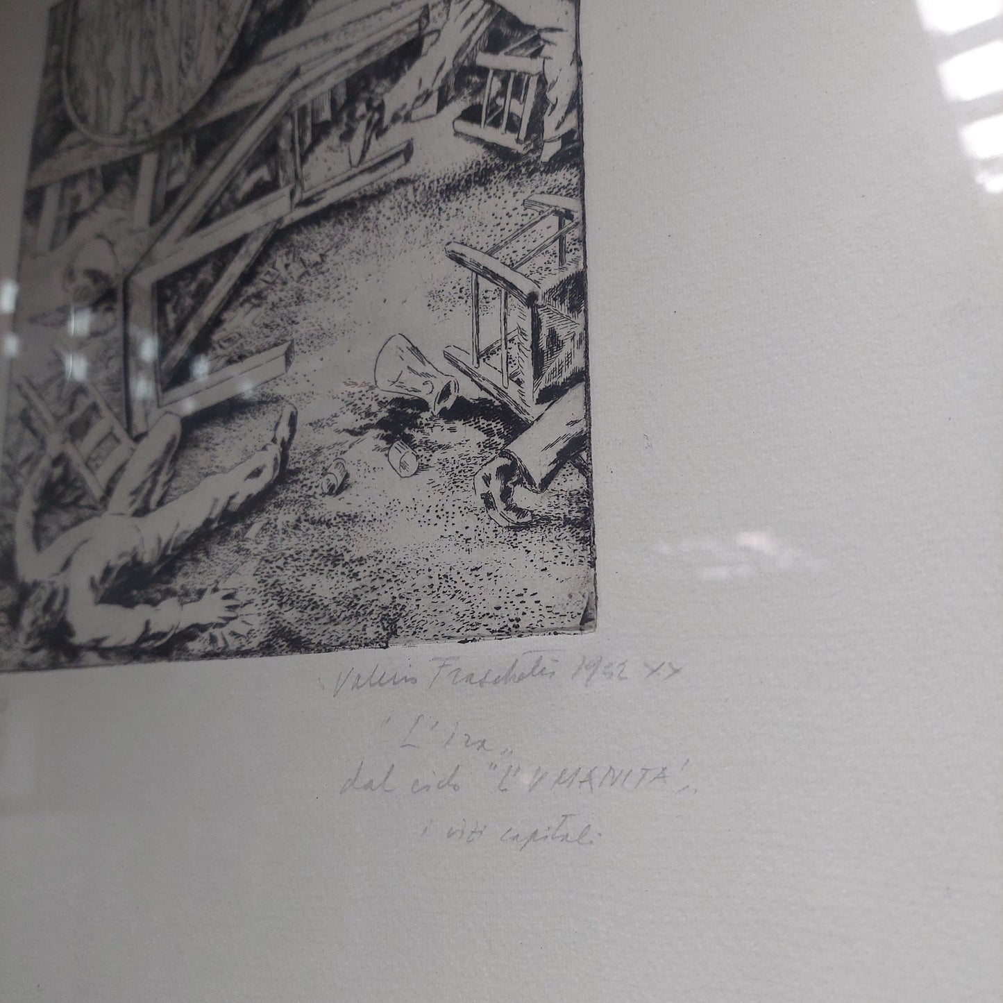 Q/litografia Valerio Fraschetti 1941 "l'umanità" Cm40x45