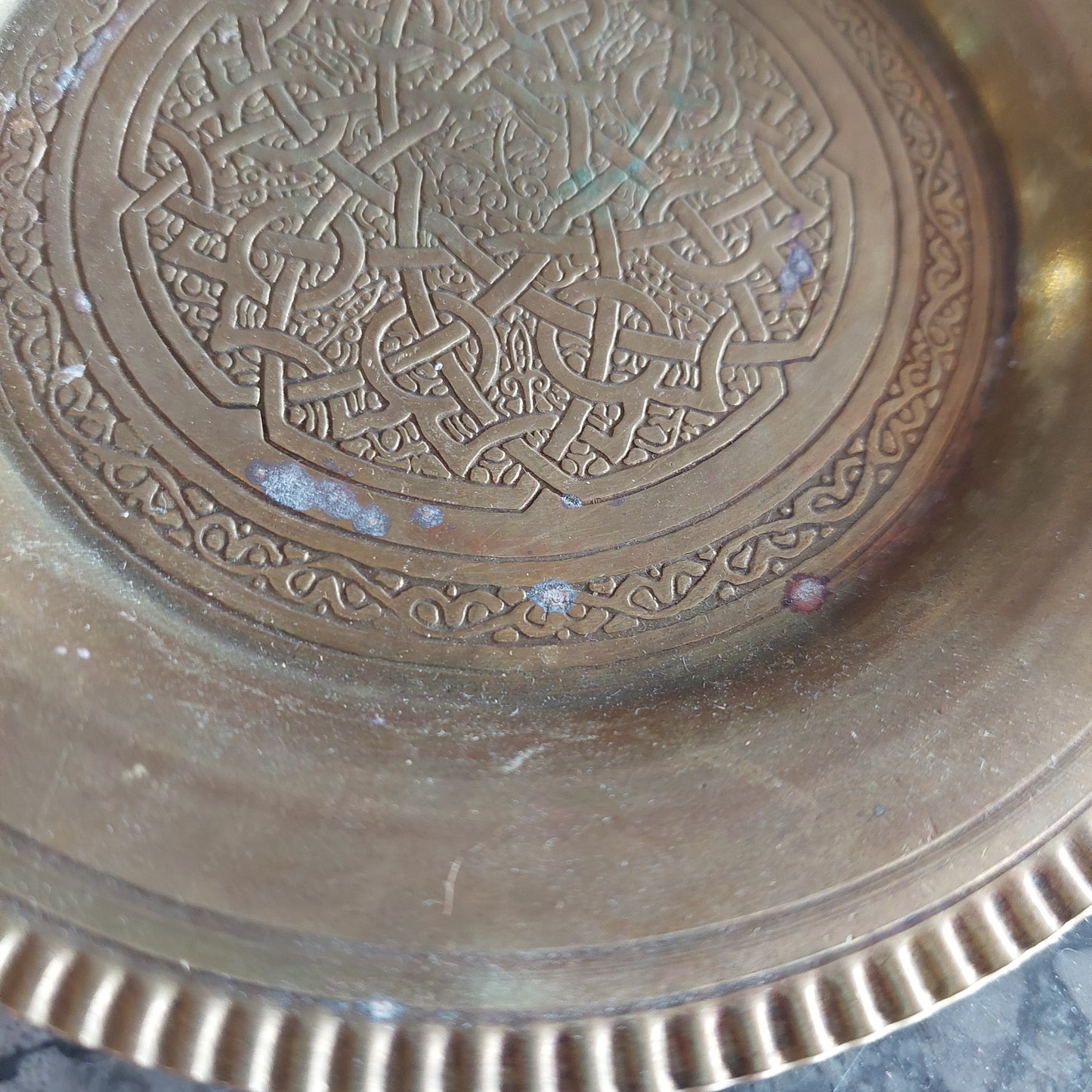Piattino Ottone Decoro Celtico D14cm