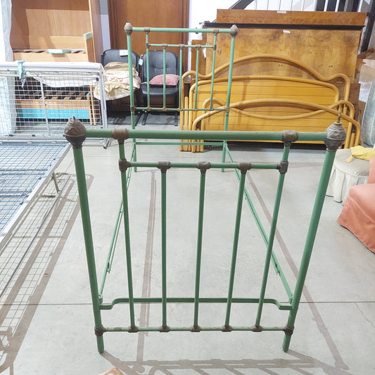 Letto* Singolo Antico Ferro Battuto Verde Cm206x92x130h