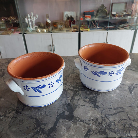 Coppia Tegami Terracotta Smaltata Levanceramica Terlizzi