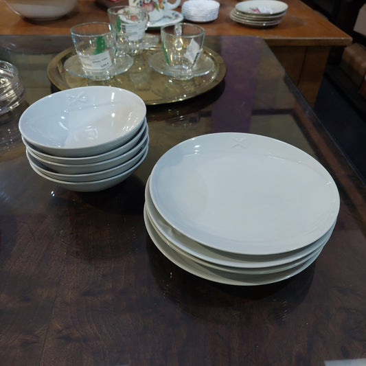 Set/5 Ciotoline + 5 Piattini Porcellana Bianca Barilla