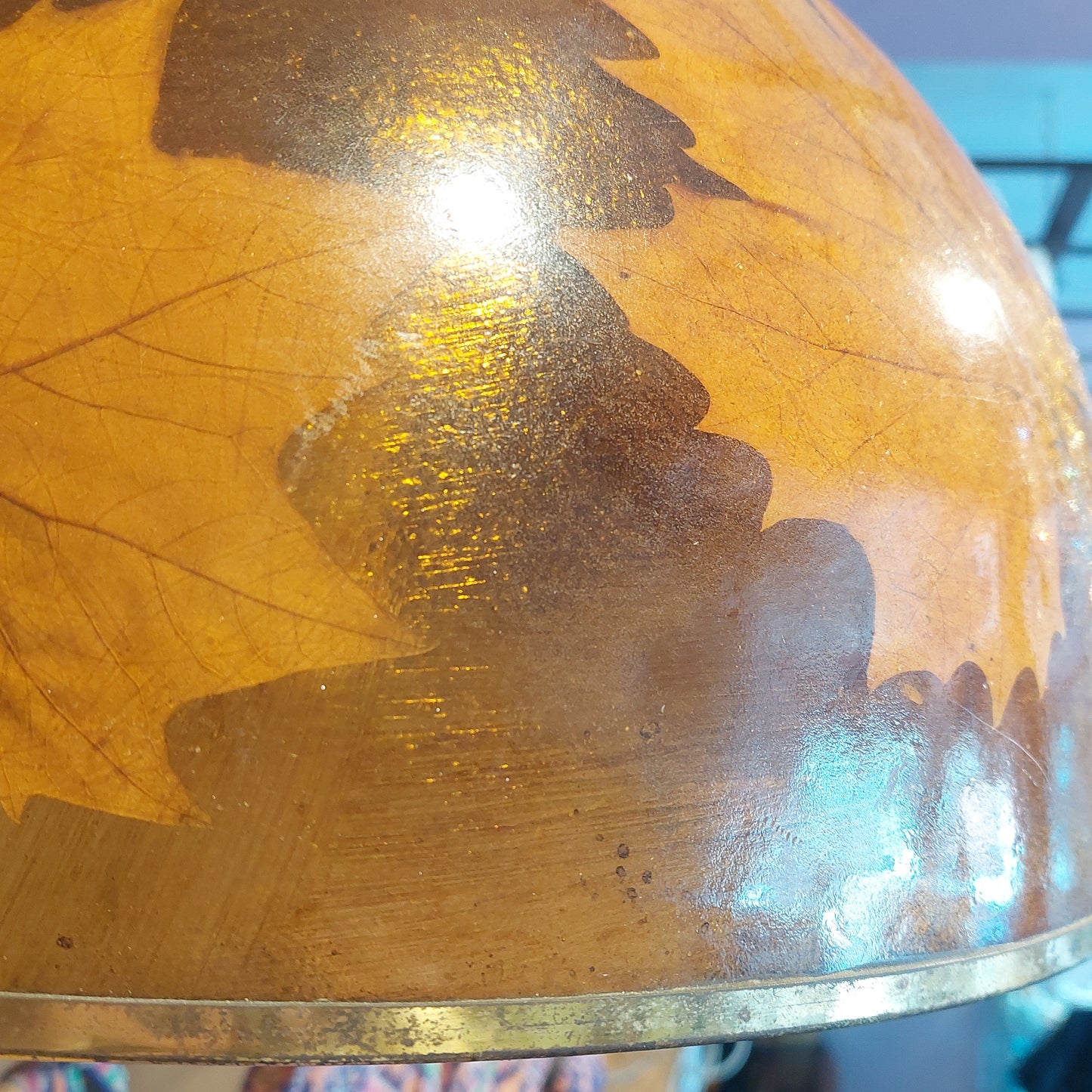 Lampadario Cupola Foglie D.45