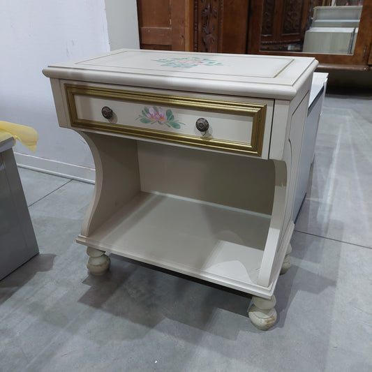 Comodino Legno Stile Veneziano 1 Cassetto Cm55x32x62h
