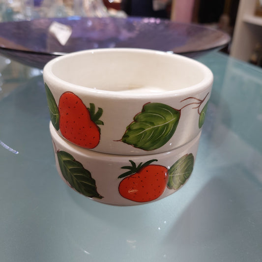 Coppia Ciotoline Ceramica Dec Fragole D10