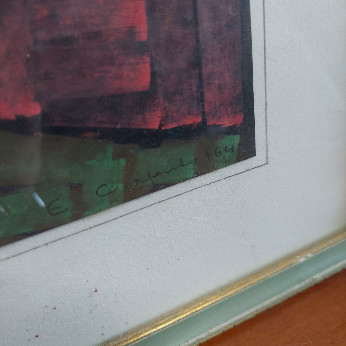 Quadro Villaggio Con Case Firmato E. Caputo ? Cm42,5x56