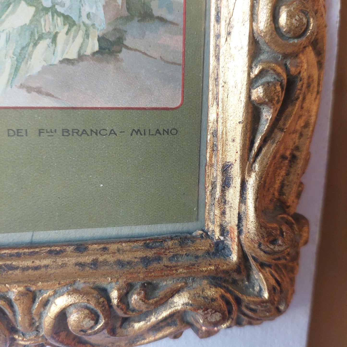 Quadretto Cartolina Fernet Branca Milano Vintage