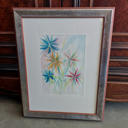 Quadro Acquarello Fiori Firmato