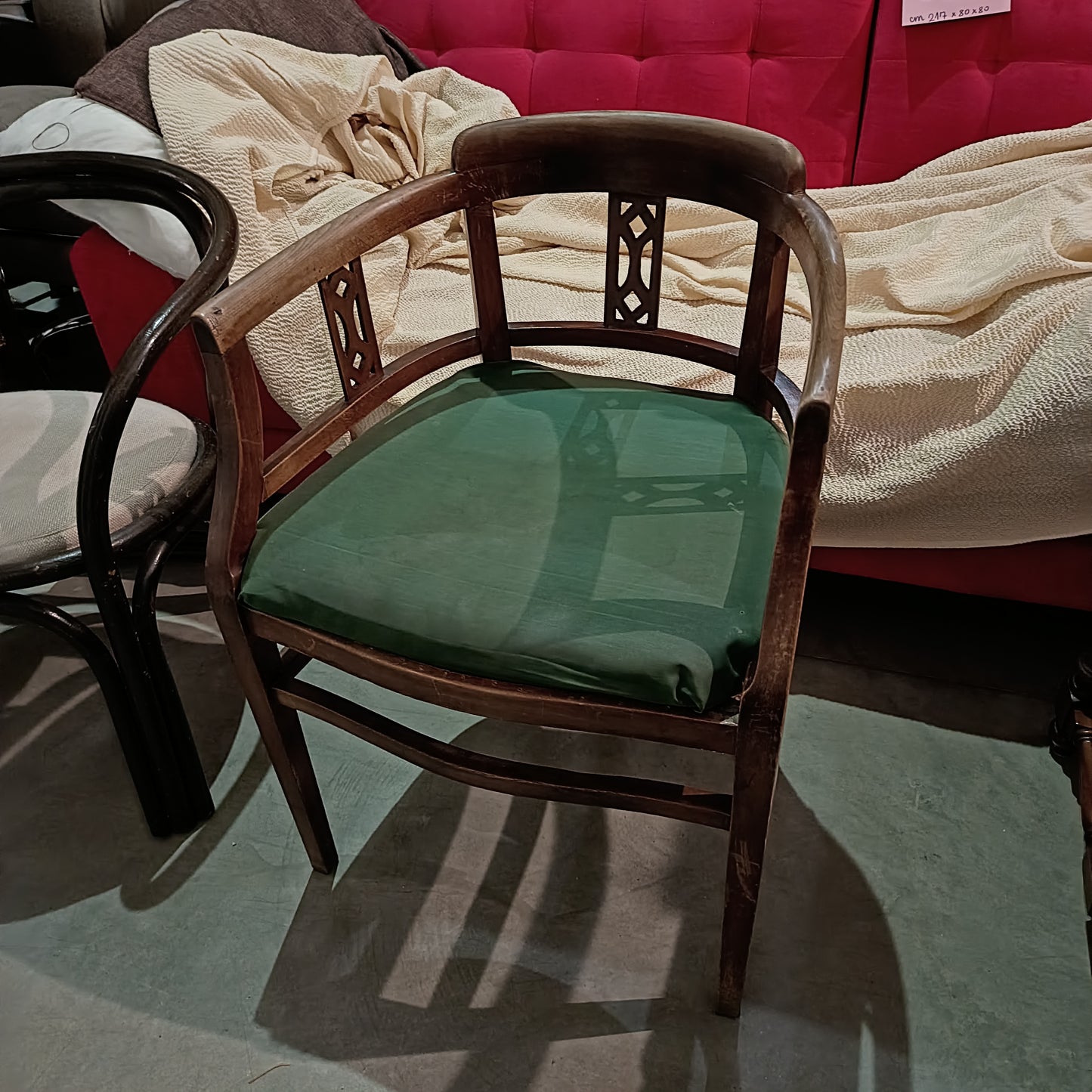 Poltroncina* Antica A Pozzetto Seduta Verde