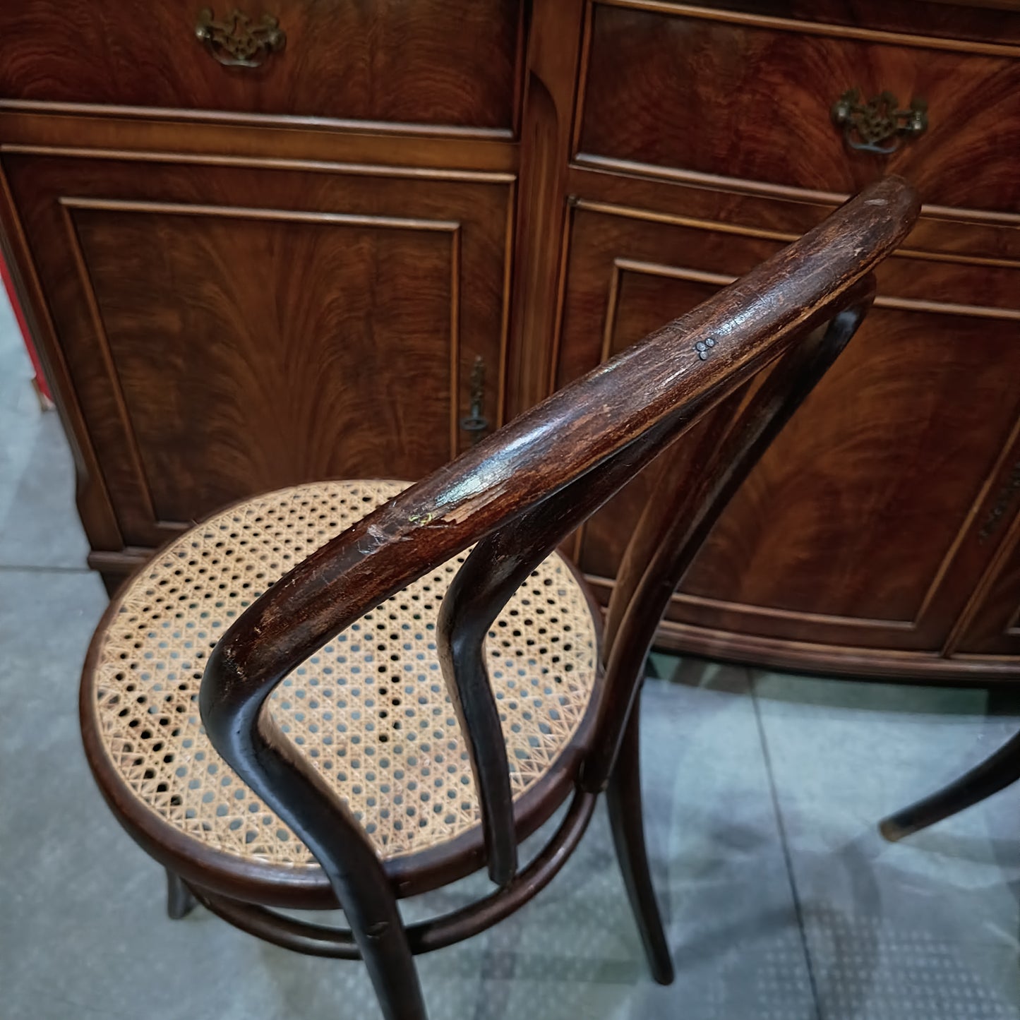 Set/5 Sedie Thonet Seduta Paglia Di Vienna