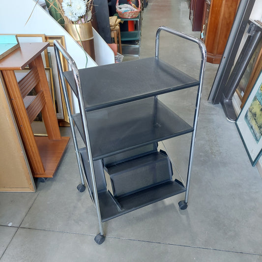 Carrellino Metallo Nero 3 Ripiani Cm50x39x90h