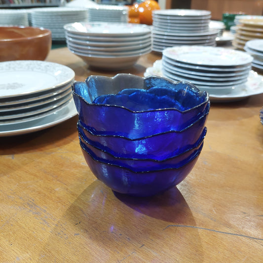 Set/4 Ciotoline Vetro Blu