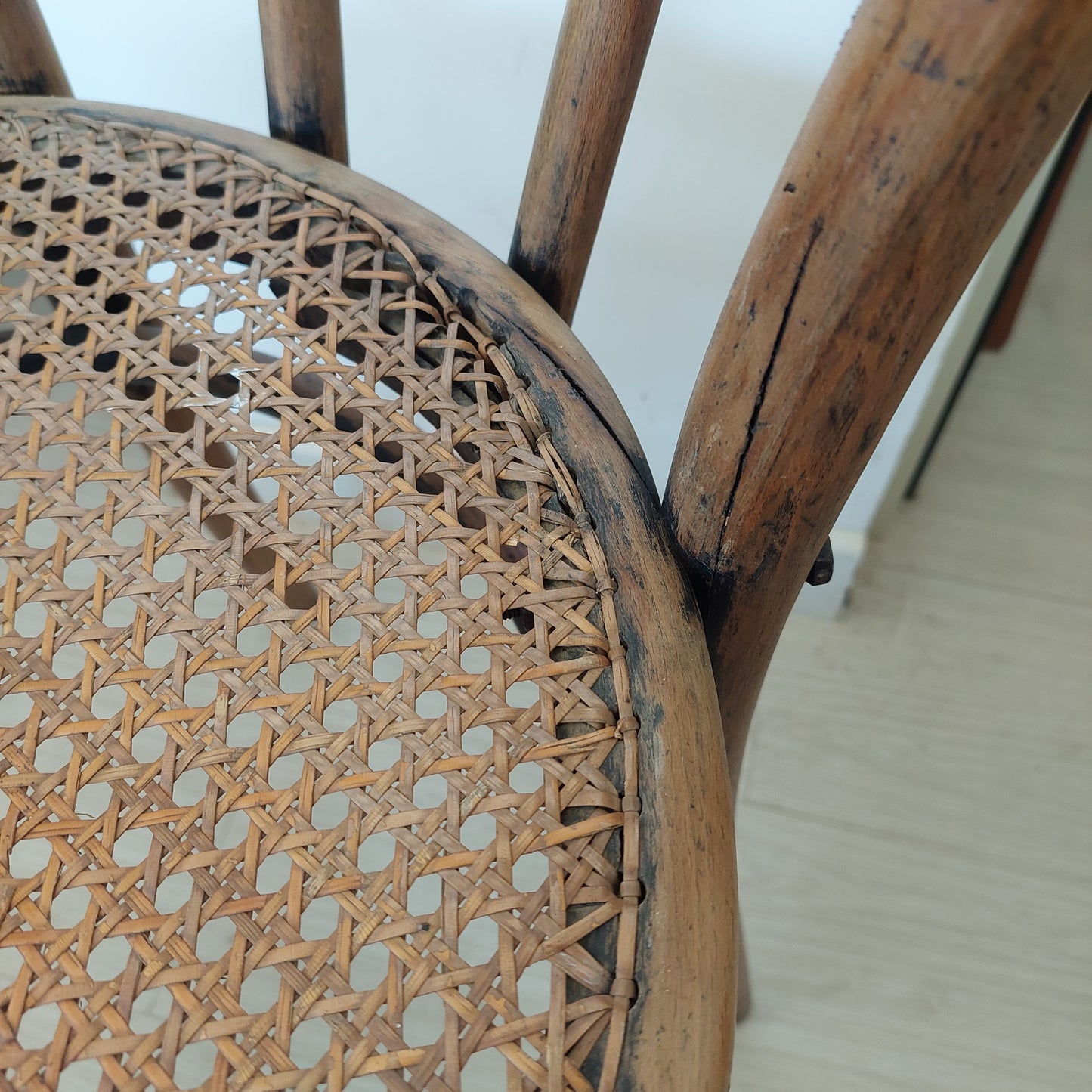Set/4 Sedie Assortite St. Thonet Legno Paglia Di Vienna