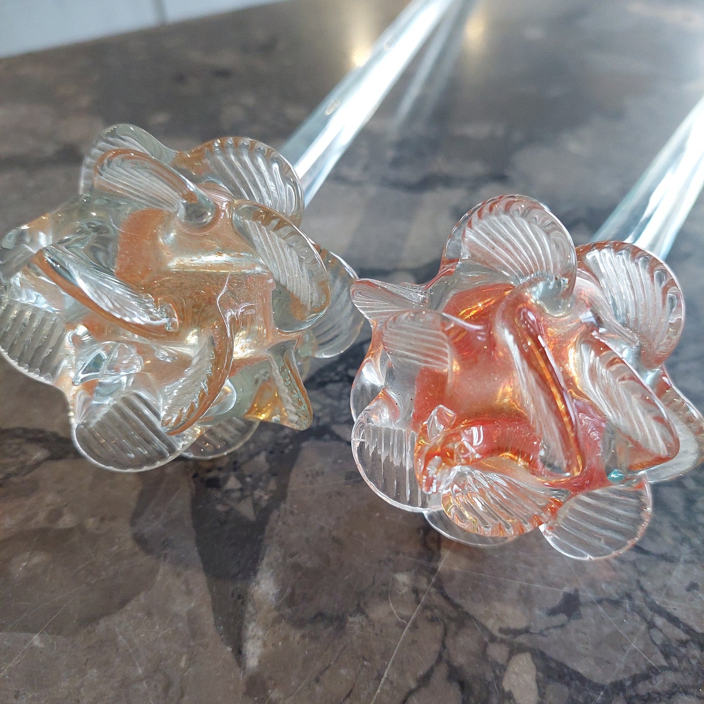 Fiore Vetro Di Murano Stelo Lungo Vintage